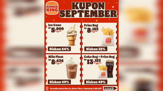 Kupon September 2025 di Burger King. [Instagram]